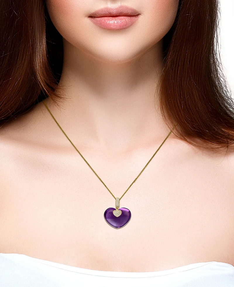 Lali Jewels Amethyst (1/4 ct. t.w.) & Diamond (1/5 ct. t.w.) Necklace in 18k Rose Gold