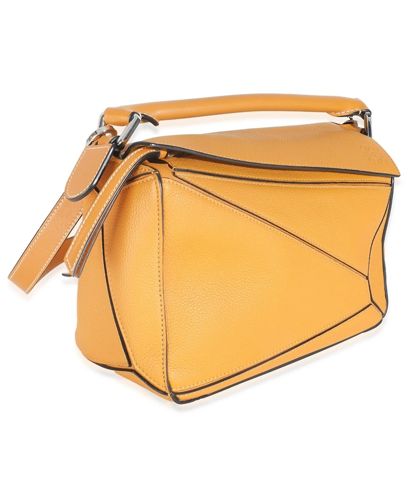 Pre-Owned Loewe Yellow Grained Calfskin Small Puzzle Bag