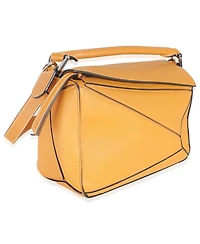 Pre-Owned Loewe Yellow Grained Calfskin Small Puzzle Bag
