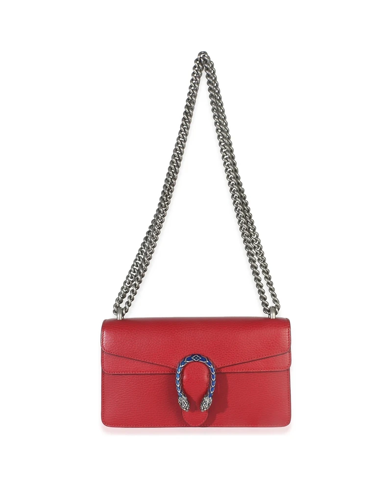Pre-Owned Gucci Red Pebbled Calfskin Small Dionysus Shoulder Bag