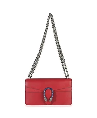 Pre-Owned Gucci Red Pebbled Calfskin Small Dionysus Shoulder Bag