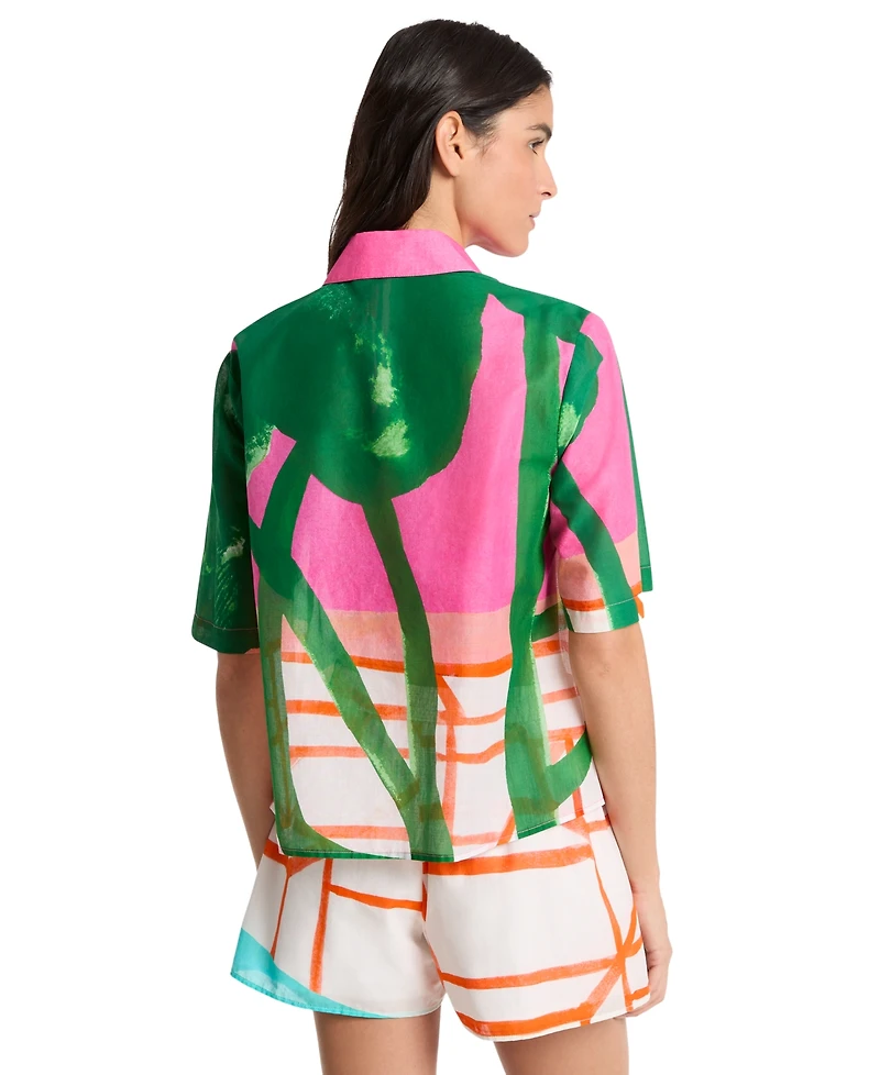 Michael Kors Women's Short-Sleeve Drop Shoulder Shirt