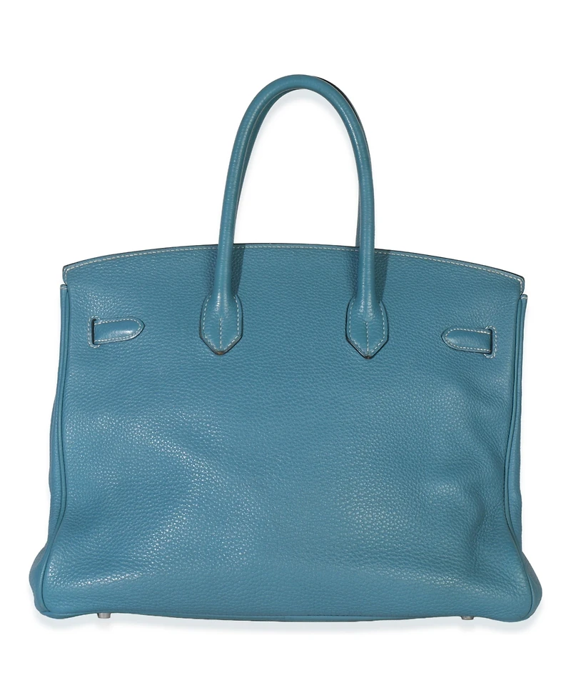 Pre-Owned HERMES Bleu Jean Togo Birkin 35 Phw
