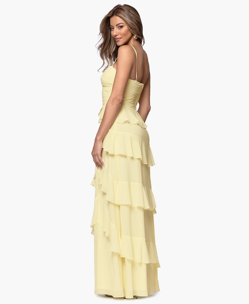 Xscape Petite Sleeveless Sweetheart Neck Long Gown