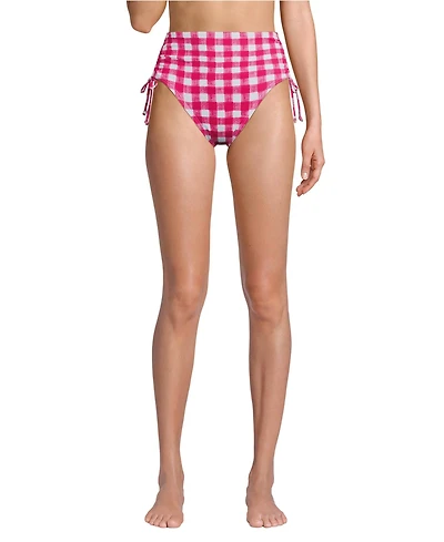 Lands' End Women's Pique High Waisted Adjustable Bikini Bottoms