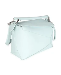 Pre-Owned Loewe Light Blue Grained Calfskin Small Puzzle Edge Bag