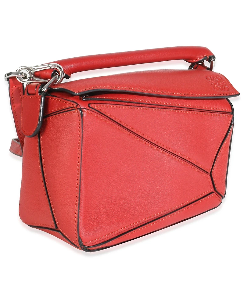 Pre-Owned Loewe Scarlet Calfskin Mini Puzzle Bag