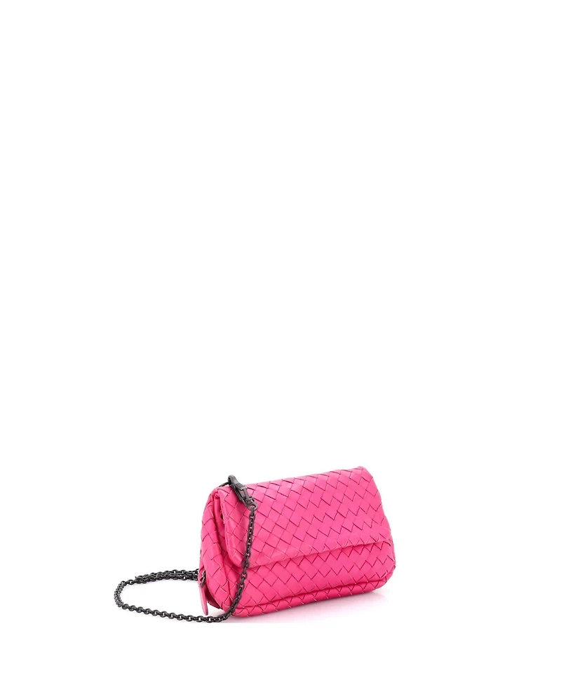 Pre-Owned Bottega Veneta Small Expandable Chain Crossbody Bag Intrecciato Nappa