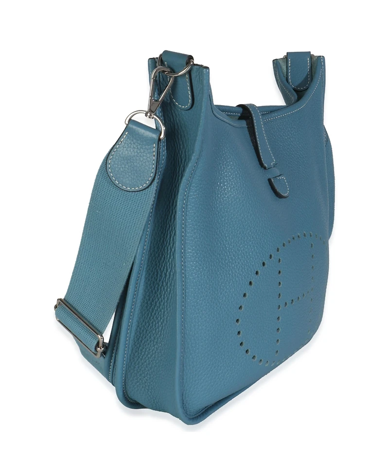 Pre-Owned HERMES Bleu Jean Clemence Evelyne Iii Pm Phw