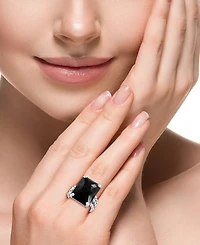 Effy Collection Onyx Octagon Ring in Sterling Silver