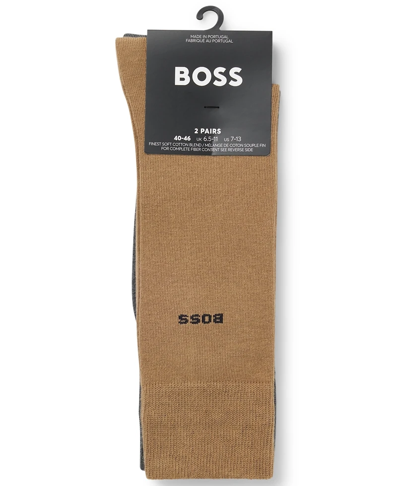 Boss by Hugo Boss Men's Mini Logo Detail Socks, 2-Pack