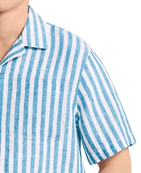 Michael Kors Men's Striped Camp-Collar Shirt