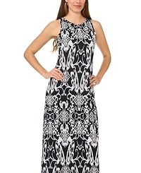 Msk Women's Sleeveless Crew Neck Keyhole Back Maxi Dress