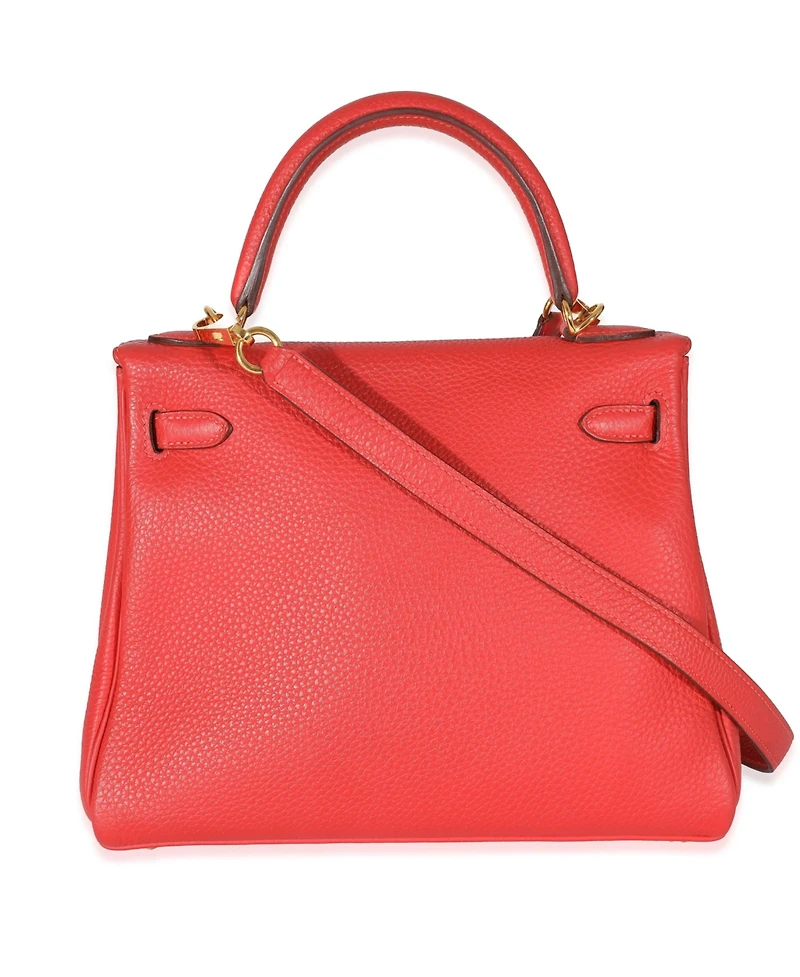 Pre-Owned HERMES Geranium Togo Retourne Kelly 25 Ghw