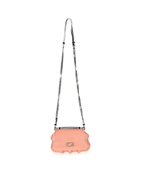 Pre-Owned Fendi Black Pink Leather Wave Double Micro Baguette