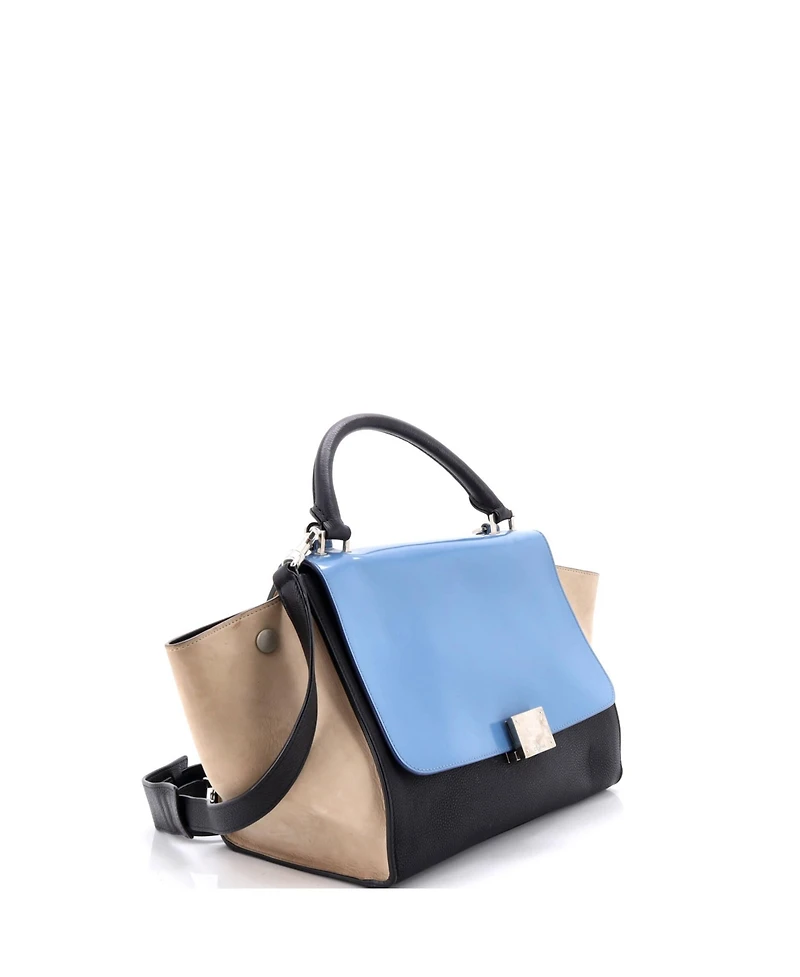 Pre-Owned Celine Small Trapeze Bag Leather with Patent