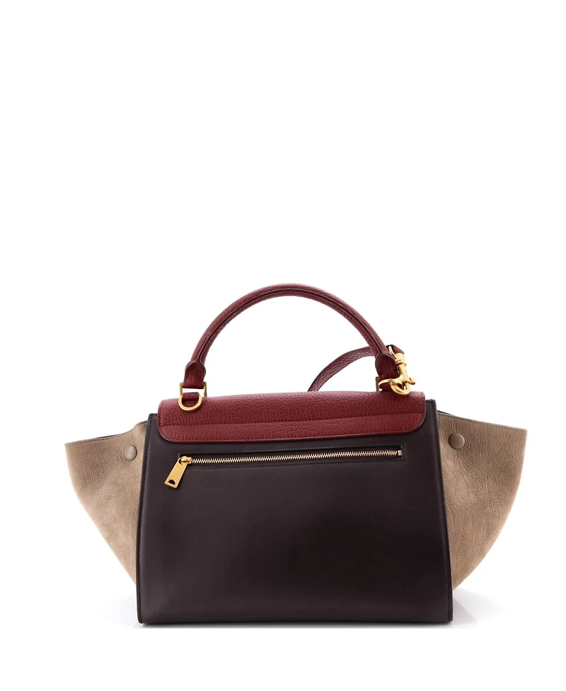 Pre-Owned Celine Small Tricolor Trapeze Bag Leather