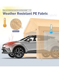 Gymax 10x20 ft Heavy-Duty Steel Carport Car Canopy Shelter Sidewalls Tent Garage