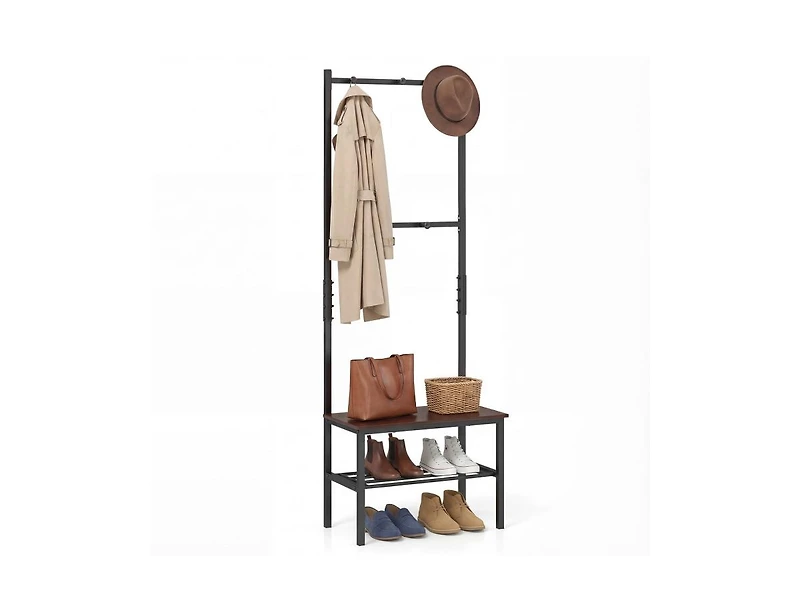 Slickblue Freestanding 3-in-1 Hall Tree with Bench and Hooks