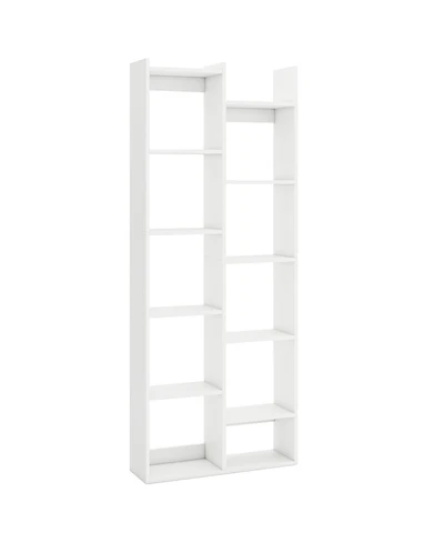 Slickblue 11-Tier Modern Book Organizer Bookcase with Anti-Tipping