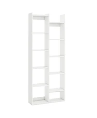 Slickblue 11-Tier Modern Book Organizer Bookcase with Anti-Tipping