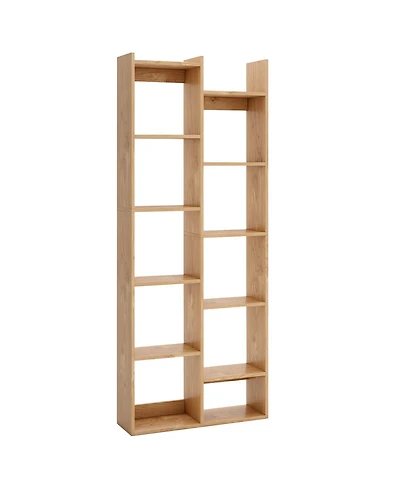 Slickblue 11-Tier Modern Book Organizer Bookcase with Anti-Tipping