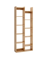 Slickblue 11-Tier Modern Book Organizer Bookcase with Anti-Tipping