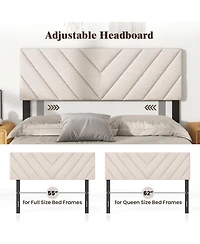 Sugift Linen Upholstered Headboard for Full and Queen Bed Frames