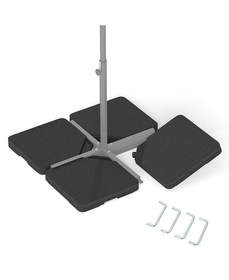 Sugift Patio Offset Umbrella Base with Easy-Fill Spouts