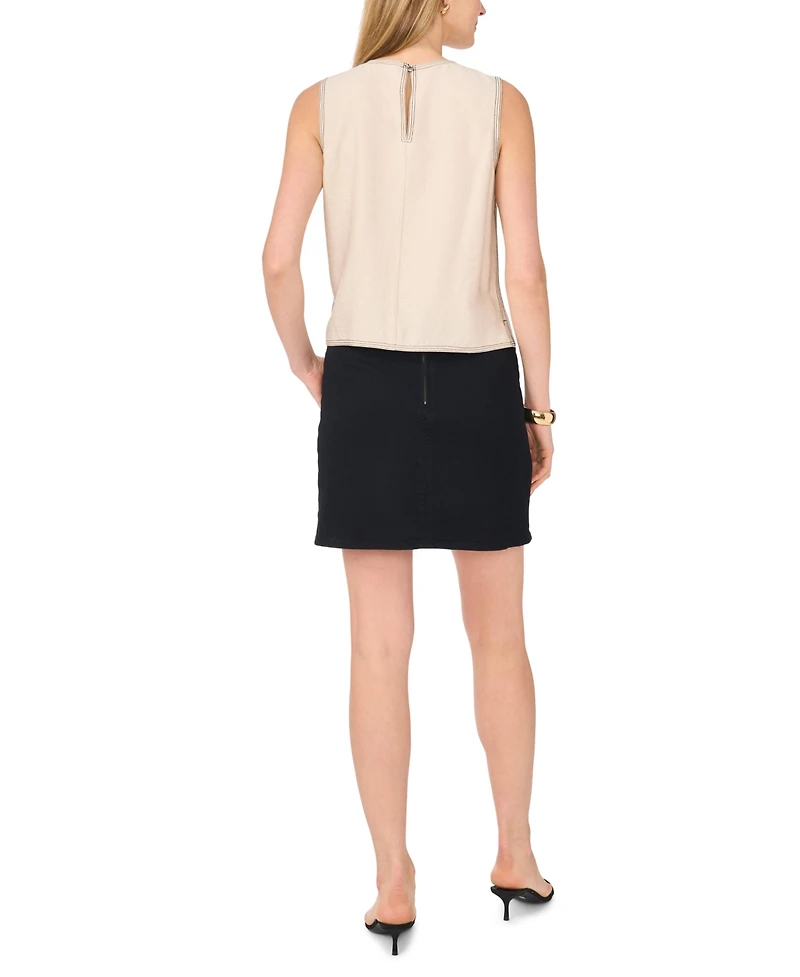 Vince Camuto Women's Stitch Sleeveless Top