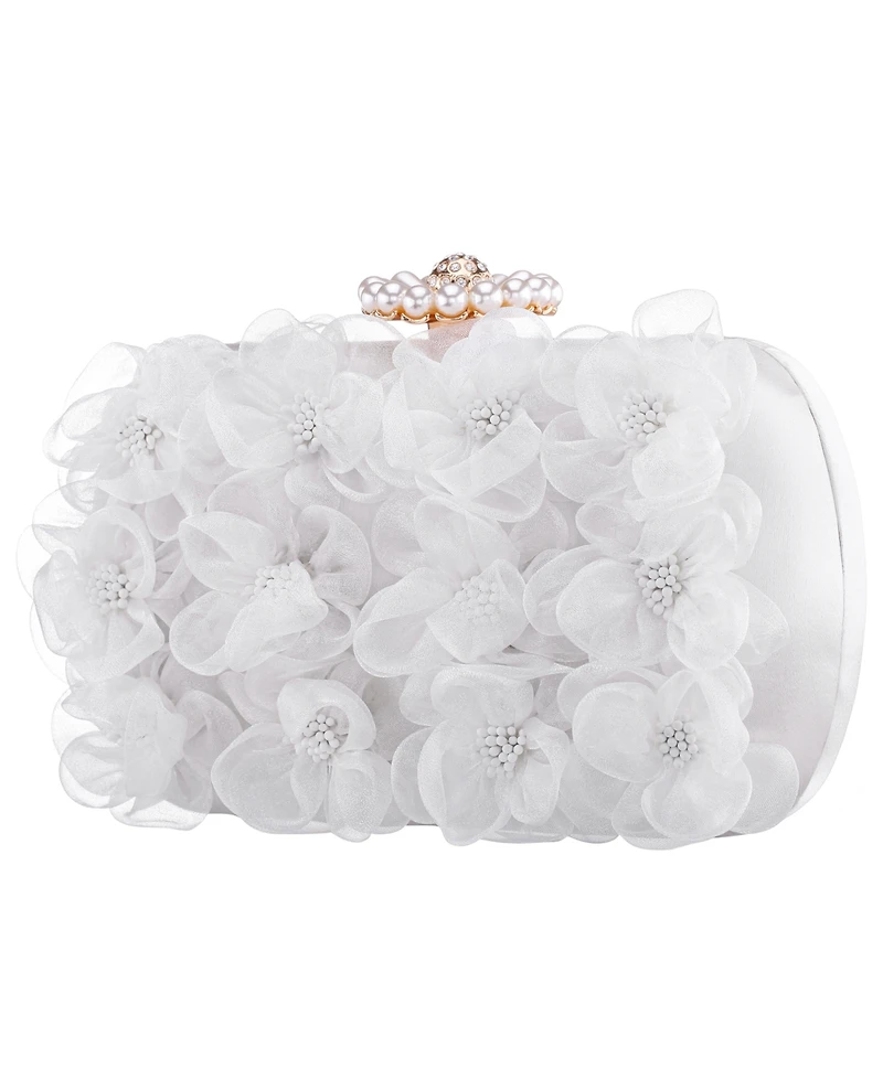 Nina 3-d Flower Minaudiere Mini Clutch Handbag