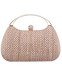 Nina Straw Minaudiere Mini Clutch Handbag