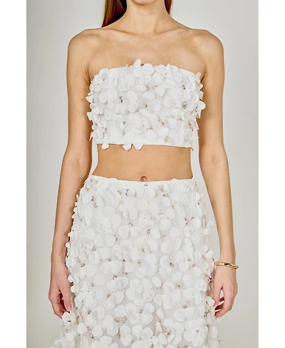 endless rose Women's 3D Floral Bandeau Top