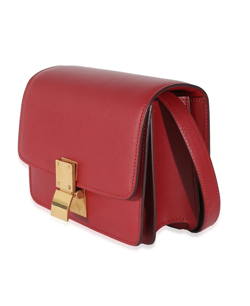 Pre-Owned Celine Red Smooth Calfskin Small Classic Box Bag