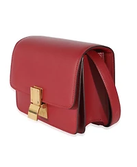 Pre-Owned Celine Red Smooth Calfskin Small Classic Box Bag