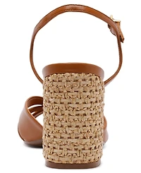 Schutz Women's Keefa Raffia High Block Heel Sandals