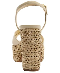 Schutz Women's Keefa Raffia Round Toe Sandals
