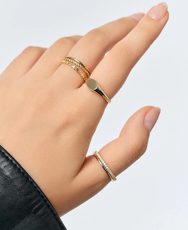 Ana Luisa Adrianna 3-Piece 14k Gold-Plated Ring Set