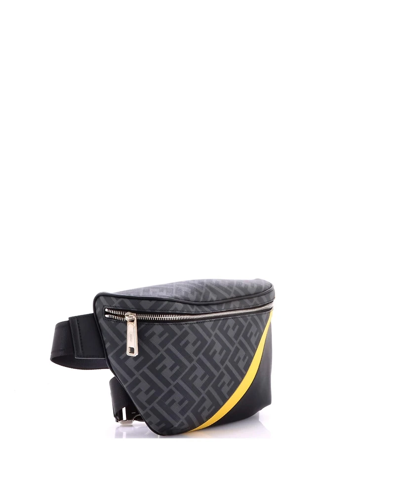 Pre-Owned Fendi Zip Belt Bag Zucca Coated Canvas and Leather