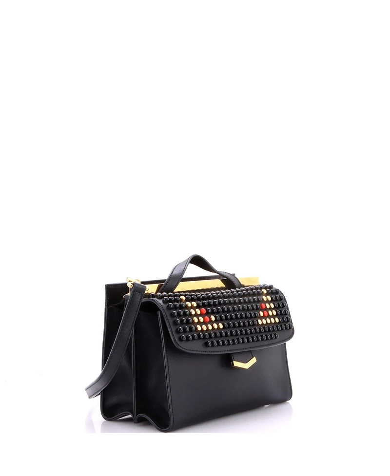 Pre-Owned Fendi Demi Jour Monster Satchel Studded Leather