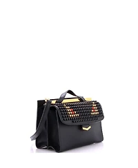 Pre-Owned Fendi Demi Jour Monster Satchel Studded Leather