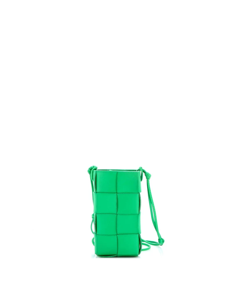 Pre-Owned Bottega Veneta Mini Cassette Phone Holder Crossbody Bag Maxi Intrecciato Leather