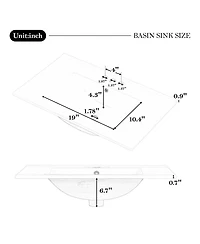 Sillysis 30'' Bathroom Vanity with Ceramic Sink, Solid Wood & Mdf, Multi-Drawer Storage Soft Close Door for Modern Bathrooms