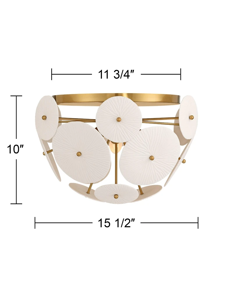 Possini Euro Design Shelly 15 1/2" Modern Semi Flush-Mount Ceiling Light Fixture Kitchen Foyer Sputnik