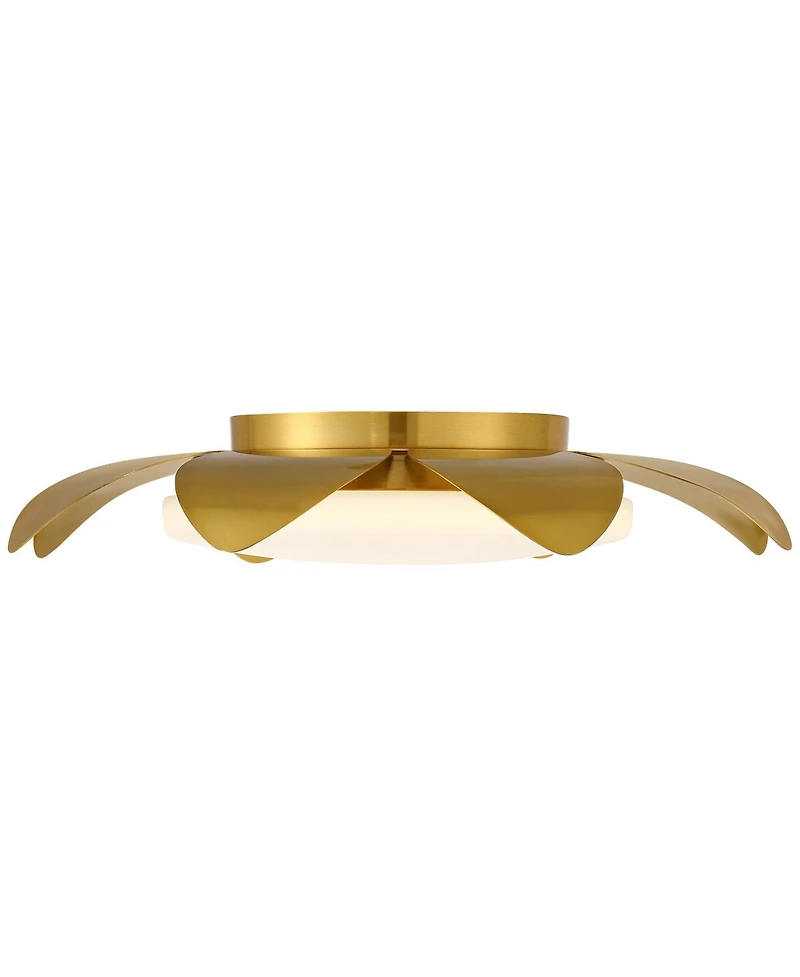 Possini Euro Design Radiance 16" Wide Brass Flower Led Ceiling Light