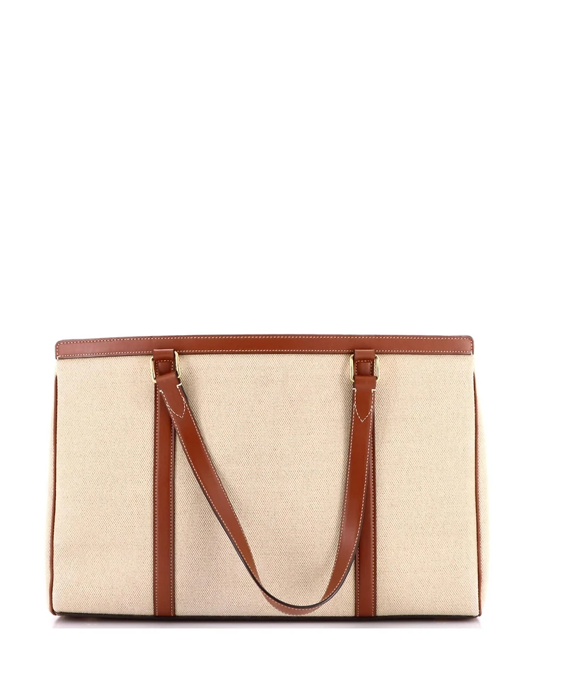 Pre-Owned Celine Medium Cabas 16 Bag Canvas with Leather