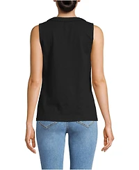 Lands' End Women's Slub Decorative Trim Tank Top