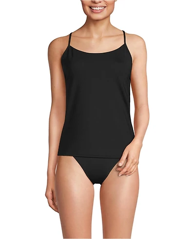Lands' End Women's Long Torso Tugless QuickDry Adjustable Strappy Back Tankini Top