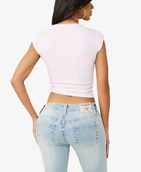 True Religion Women's Crystal Side Ruch Baby Top