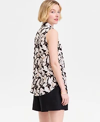 I.n.c. International Concepts Women's Printed Button-Down Sleeveless Blouse, Exclusively at Macy's